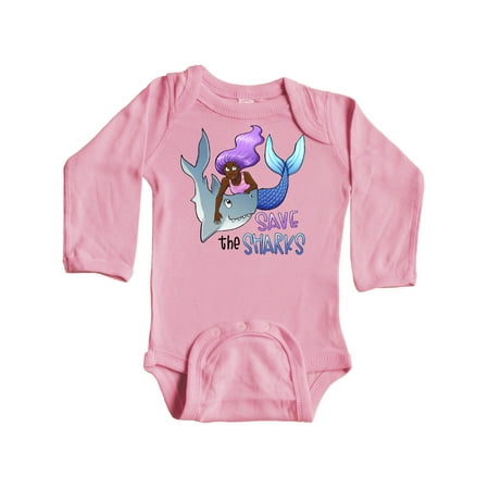 

Inktastic Save the Sharks- Mermaid Gift Baby Boy or Baby Girl Long Sleeve Bodysuit