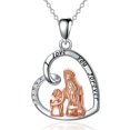 thumbnail image 1 of Collar de mamá Regalos de plata esterlina Madre Hija Amor Corazón Colgante Collar Joyería Regalos Siempre mi madre para siempre mi amiga BRILLAR Rojo Verde, 1 of 4
