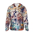 thumbnail image 1 of Balery Vibrant Leopard In Flowers Sudadera ligera de manga larga con capucha y protección solar UPF 50+ para hombre y mujer, ideal para pesca y running-3X-Large, 1 of 7