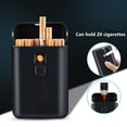 thumbnail image 4 of Pitillera con encendedor de cigarrillos King Size portátil, paquete de 20 encendedores USB de tamaño regular, recargable, sin llama, a prueba de viento, (rojo), 4 of 5