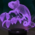 thumbnail image 3 of YSITIAN 3D Lizard Night Light Lamp Illusion 7 Color Changing Touch Switch Table Desk Decoration Lamps Acrylic Flat ABS Base USB Cable Birthday Gift Toys E1116-61, 3 of 3