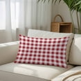 thumbnail image 3 of Farmhouse Red Plaid Standard Size Pillow Cover, Pillowcase Protectors with Zipper, Breathable Decorative Throw Pillow Case Cover, Rustic Red White Checkered Pillow Shams for Couch Sofa 20x26Inch, 3 of 8