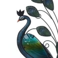 thumbnail image 3 of LuxenHome 29.5-Inch H Peacock Metal and Glass Outdoor Wall Decor, 3 of 8