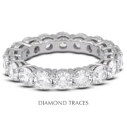 Diamond Traces UD-EWB446-4132 14K White Gold 4-Prong Setting 1.26 Carat Total Natural Diamonds Basket Eternity Ring