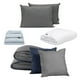 thumbnail image 1 of Edredón doble vista King Size Couzy + Sábanas Softy Platino + Cubre colchón Cloud + Almohada 2-Pack, 1 of 8