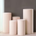 thumbnail image 2 of Efavormart Set Of 5 | Blush Spandex Cylinder Plinth Display Box Stand Covers, Stretchable Pedestal Pillar Prop Covers - 160 GSM, 2 of 9