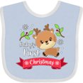 thumbnail image 3 of Inktastic Baby's First Christmas Cute Reindeer Boys or Girls Baby Bib, 3 of 4