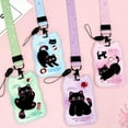 thumbnail image 6 of Y2k Acrylic Photocard Holder Cartoon Cat Card Holder Bank Business Work ID Badge Holder Student Bus Card Protection Case with Neck Strap Pendant, 6 of 9