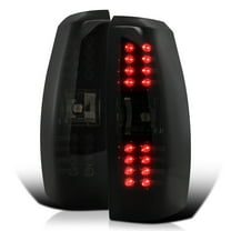 Spec-D Tuning Glossy Black Housing Smoke Lens LED Tail Lights Compatible with 2007-2012 Chevy Avalanche, Left Right Pair Assembly