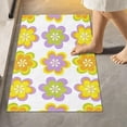 thumbnail image 2 of Dreamtimes Yellow Flowers Bathroom Rug Set 2PCS Ultra Soft Bath Rugs, Non Slip Absorbent Shaggy Bath Mat Set with U-Shaped Toilet Mat (17.3"x13.4"& 23.6"x15.7"), 2 of 6