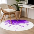 thumbnail image 5 of Purple Translucent Floral Round Living Room Rugs 4 ft, Gradient Art Watercolor Decor Washable Area Rug with Non-Slip Sturdy Edge Binding Round Carpet for Entryway Kitchen Bedroom Bathroom, 5 of 9
