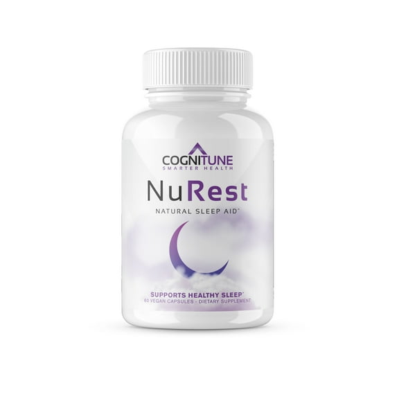 Cognitune NuRest Natural Sleep Aid with Melatonin, Valerian Root, Chamomile, GABA, 1098mg, 60 Capsules