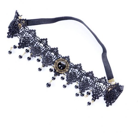5-10 Pack Fashion Beeds Black Beads de cabello elástico Garland 15.75 pulgadas