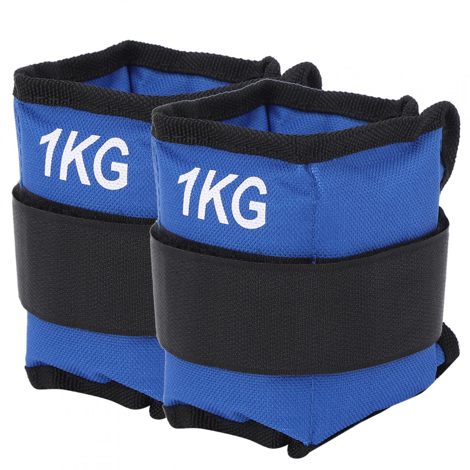 LAZIOEGR 2Pcs 2.2 lbs / 1KG Adjustable Leg Ankle Wrist Sandbag Weights Strap Strength Training Equipment for Gym Fitness Yoga Running