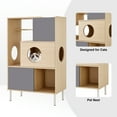 thumbnail image 4 of ZephyPaws 44.5" Stylish 2-in-1 Modern Cat Tree Bookshelf with Hidden Litter Box Enclosure, Multi-Level Wooden Climbing Structure with Ample Storage Space for Cats and Home Organization, 4 of 13