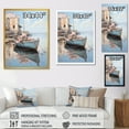 thumbnail image 4 of Designart "Blossoms on Pastel Port Boat II" Coastal Framed Wall Art - Coastal Blue Coastal Boat Entryway Framed Wall Art, 4 of 6