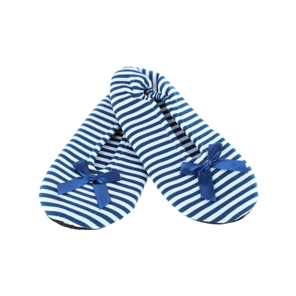 CTM Striped Ballerina Slipper House Shoe by Wootie (Women)