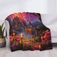 thumbnail image 3 of Naloa Lantern Giraffes Magical Forest Flannel Fleece Throw Blanket for Bed Couch, Thick Blanket - All Seasons Suitable for Women, Men and Kids-80"x60", 3 of 6