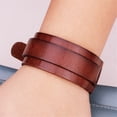 thumbnail image 3 of Punk Style Double Layer Buckled1eatherBracelet Adjustable1eatherWristband For Men And Women, 3 of 18