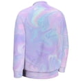 thumbnail image 6 of Pink Holographic Pastel Color Baseball Jersey Fashion Ribbed Sleeve Man Women's Jacket Motion Tops XXS-6XL, 6 of 7