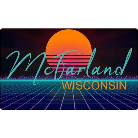 

McFarland Wisconsin 4 X 2.25-Inch Fridge Magnet Retro Neon Design