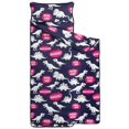 thumbnail image 2 of DarkBlue Cartoon Dinosaurs SpeechBubbles Teens Toddler Nap Mat with Pillow, Sleeping Mat Bag for Preschool Daycare 59"x22", 2 of 6