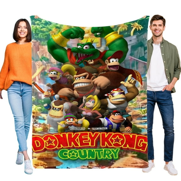 Throw Blanket for Donkey Kong Soft Warm Bed Couch Flannel Blanket for Kids Boys Girls Gifts Home Decor 30x40 Inch