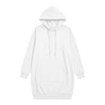 thumbnail image 6 of Oksale Sweatshirt Dresses Women with Pockets Loose Cozy Long Sleeve Mini Hoodie Dress Casual Drawstring Hooded Sweatshirts Fall Outfits White XL, 6 of 6