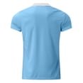 thumbnail image 4 of YLSDL Men's Lapel Zip Turndown Work Office Tees Drop Shoulder Short Sleeve Pullover Blouses Slim Fit Lightweight Tops Business Golf Tennis Shirts Casual Solid Color Business T-Shirts Light Blue XXXL, 4 of 4