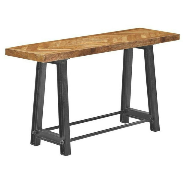 60 Slim Rustic Industrial Console Table Reclaimed Wood Top Cast Iron Base Com 60 Slim Rustic Industrial Console, 42 Inch High Sofa Table