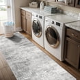 thumbnail image 5 of Hy Haoyunlai Abstract 2x8 Runner: Washable Non-slip 8ft Hallway Carpet Stain-resistant Laundry Room Kitchen Area Rug Throw Entryway Foyer Mat Soft Living Bedroom Beside Runner Rug(2x8 Light/grey), 5 of 8