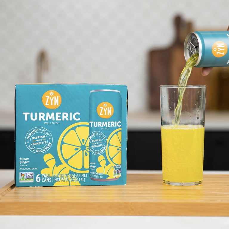 タムくん　レモンボトル×3本 ZYN Turmeric Wellness Drink (6 Pack), Lemon Ginger Flavored