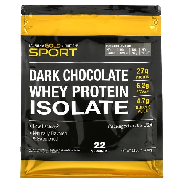 California Gold Nutrition 100 Whey Protein Isolate Dark Chocolate 2 Lbs 907 G Walmart Com