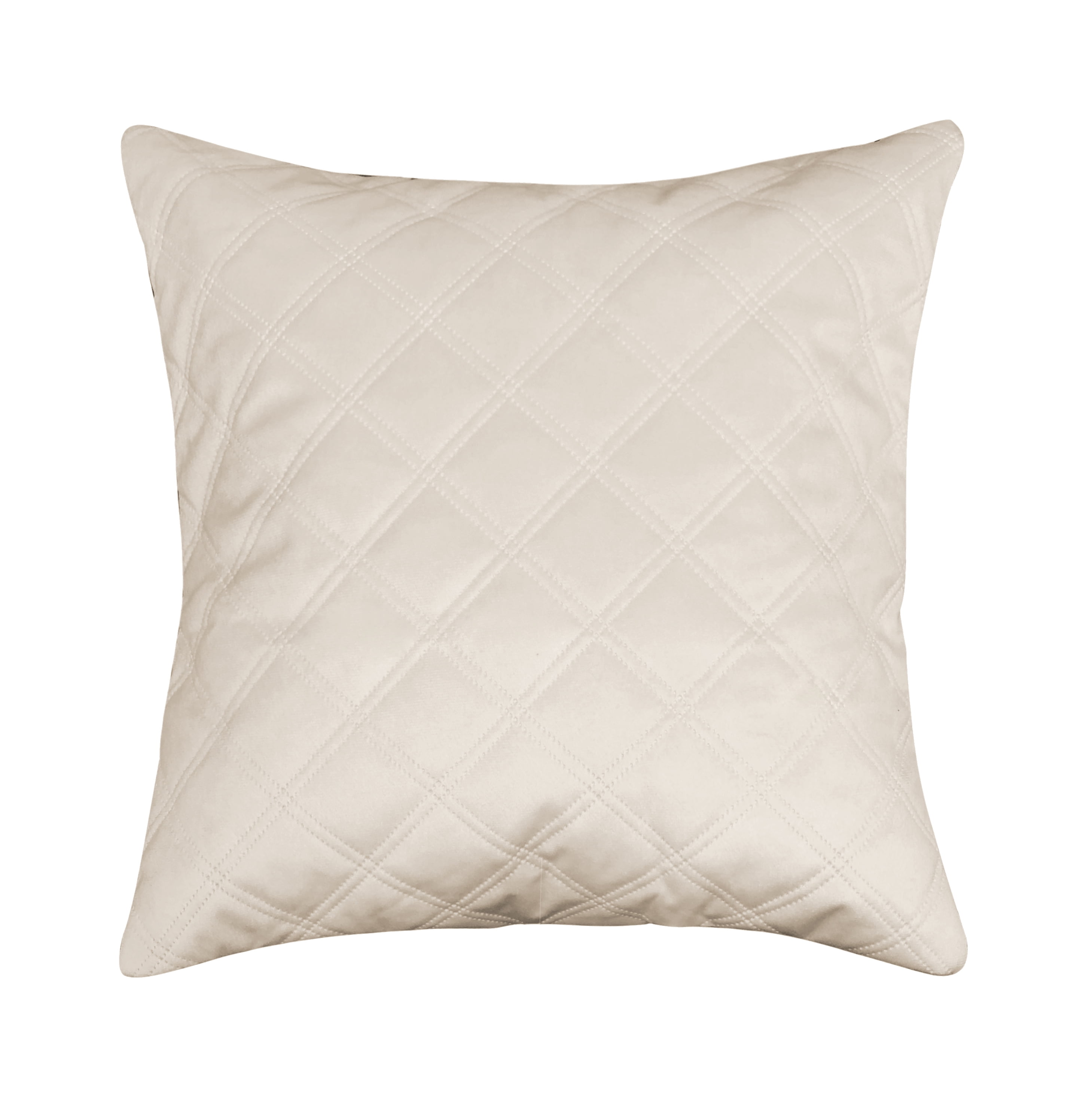 Emerson Velvet Embossed Throw Pillow 18x18 Beige