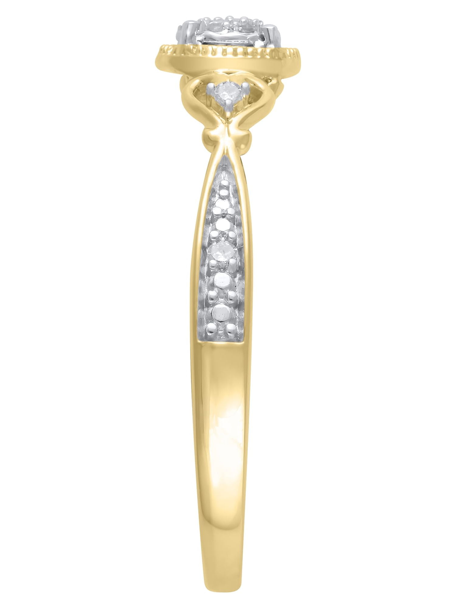 1/20 Cttw Hold My Hand Natural White Diamond Promise Women's Ring in 10K Yellow Gold