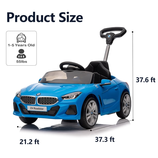 Funyard 3-in-1 Kids Ride-on Car with Handle, Licensed BMW Z4