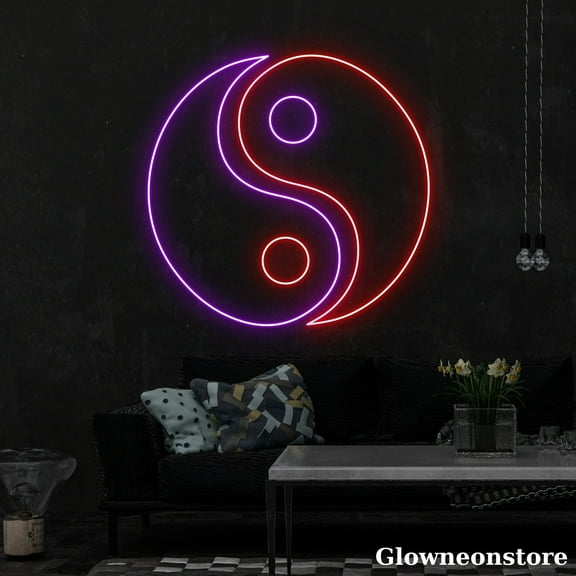 Glowneon Yin Yang Neon Sign, Yin Yang Led Sign, Custom Neon Sign, Tai Chi Symbol Neon Art