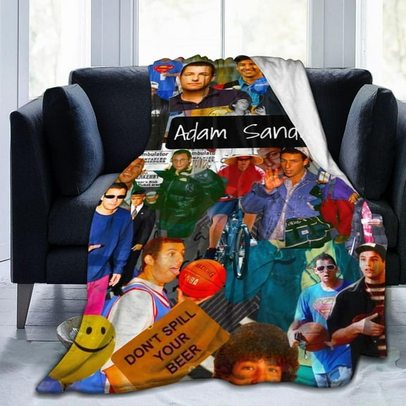 Blanket Adam Actors Sandler Throw Flannel Blankets Warm Soft Cozy Fuzzy Blanket for Bed Sofa Couch Camping Travel Gift Blankets for All Seasons 60""x50"", Black
