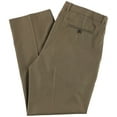 thumbnail image 2 of Perry Ellis Mens Flat Front Birdseye Dress Pants Slacks, Brown, 33W x 32L, 2 of 2