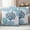 Blue Teal, variant on Navy Blue Coastal Outdoor Waterproof Pillow Covers, Turquoise Coral Ocean Modern Sea Decorative Square Throw Pillowcase Sofa Cushion Sham for Patio/Couch/Chair, 20"x20" 2 Pack