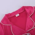 thumbnail image 7 of FAOWME Baby Girl Boy Silk Pajamas Rompers Button Down Long Sleeve Satin PJs Jumpsuit Onesie Hot Pink 12-18 Months, 7 of 7