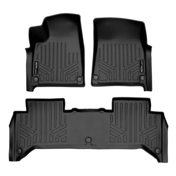 SMARTLINER Custom Fit All Weather Black 2 Row Floor Mat Liner Set Compatible With 2022-2023 Rivian R1T