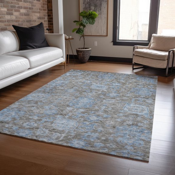 Addison Rugs Machine Washable Indoor/ Outdoor Traditional Distressed Chantille Rug 10' x 14' - Gray