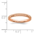 thumbnail image 5 of 925 Sterling Silver Stackable Expressions Rose Gold-plated Patterned Ring Size: 8; for Adults and Teens; for Women and Men, 5 of 5