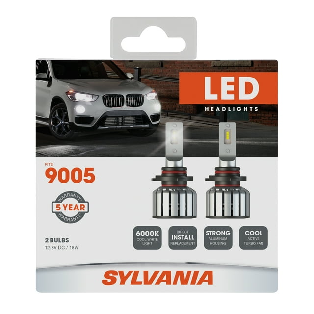 Sylvania 9005 LED Powersport Headlight Bulbs for Off-Road Use or Fog Lights - 2 Pack