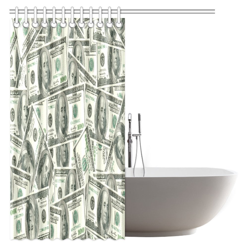 POP Funny Shower Curtain, Dollar Hundred Money Symbol Funny Lover Rich