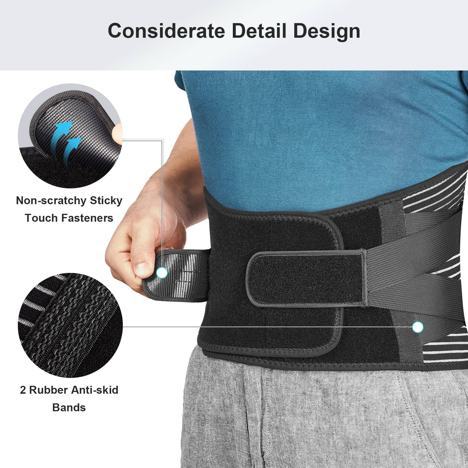 iMucci Back Braces for Lower Back Pain Relief with 6 Stays, Breathable Mesh  Back Support Belt for Men/Women for Work, Anti-Skid Lumbar Support Belt