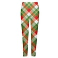 thumbnail image 3 of Holiday Leggings Women's Santa Claus/Buffalo Plaid Print High Waist Underpants Slim Fit Gym Jegging Tights, 3 of 4