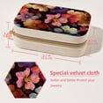 thumbnail image 5 of Flower Velvet Portable Jewelry Box with Removable Compartment - Ideal Bracelet Holder and Necklace Organizer - Gift, 5 of 7