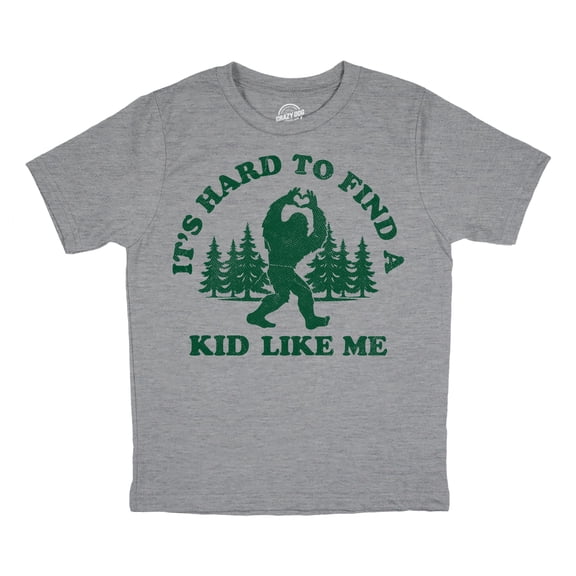 Youth Funny T Shirts Its Hard To Find A Kid Like Me Sarcastic Bigfoot Tee For Kids